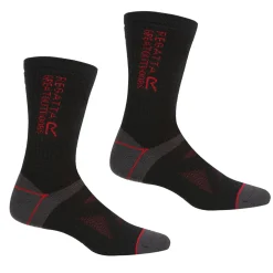 2 Pack Wool Hiker Sock | Black Dark Red
