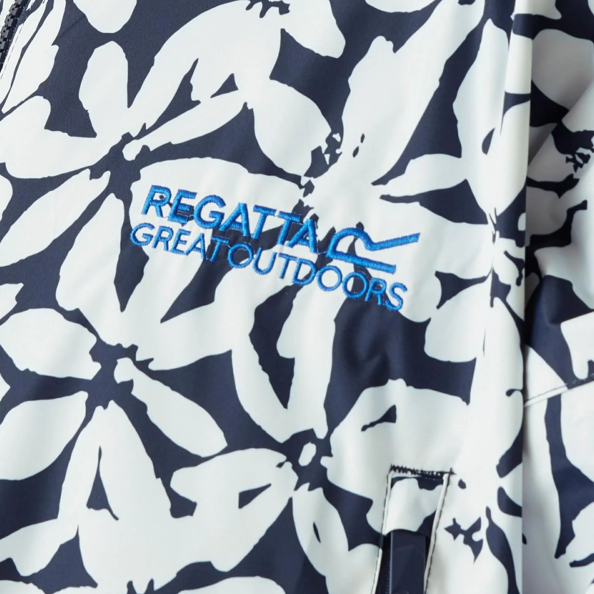 Adult Waterproof Changing Robe | Navy White Large Floral