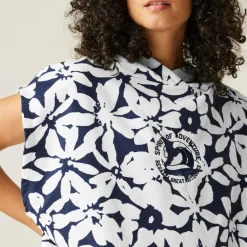 Adult's Towel Robe | Navy White Large Floral