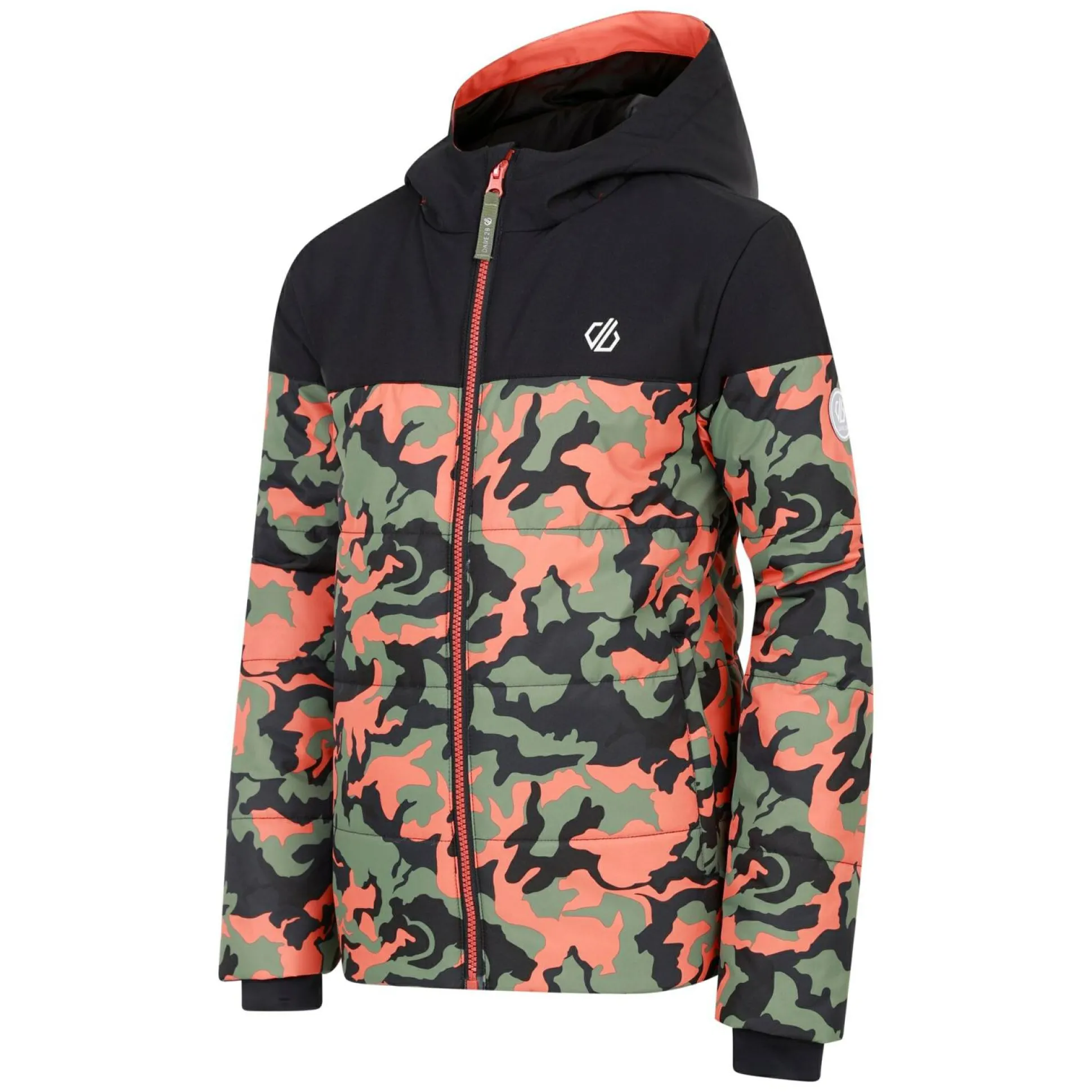 Dare 2b - Kids' Liftie Ski Jacket | Black Orange Camo Print
