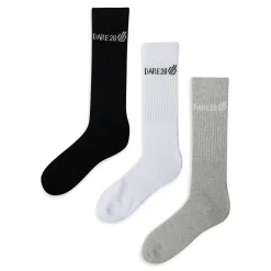 Dare 2b - Pack of 3 Unisex Crew Socks | Black / White / Grey Marl