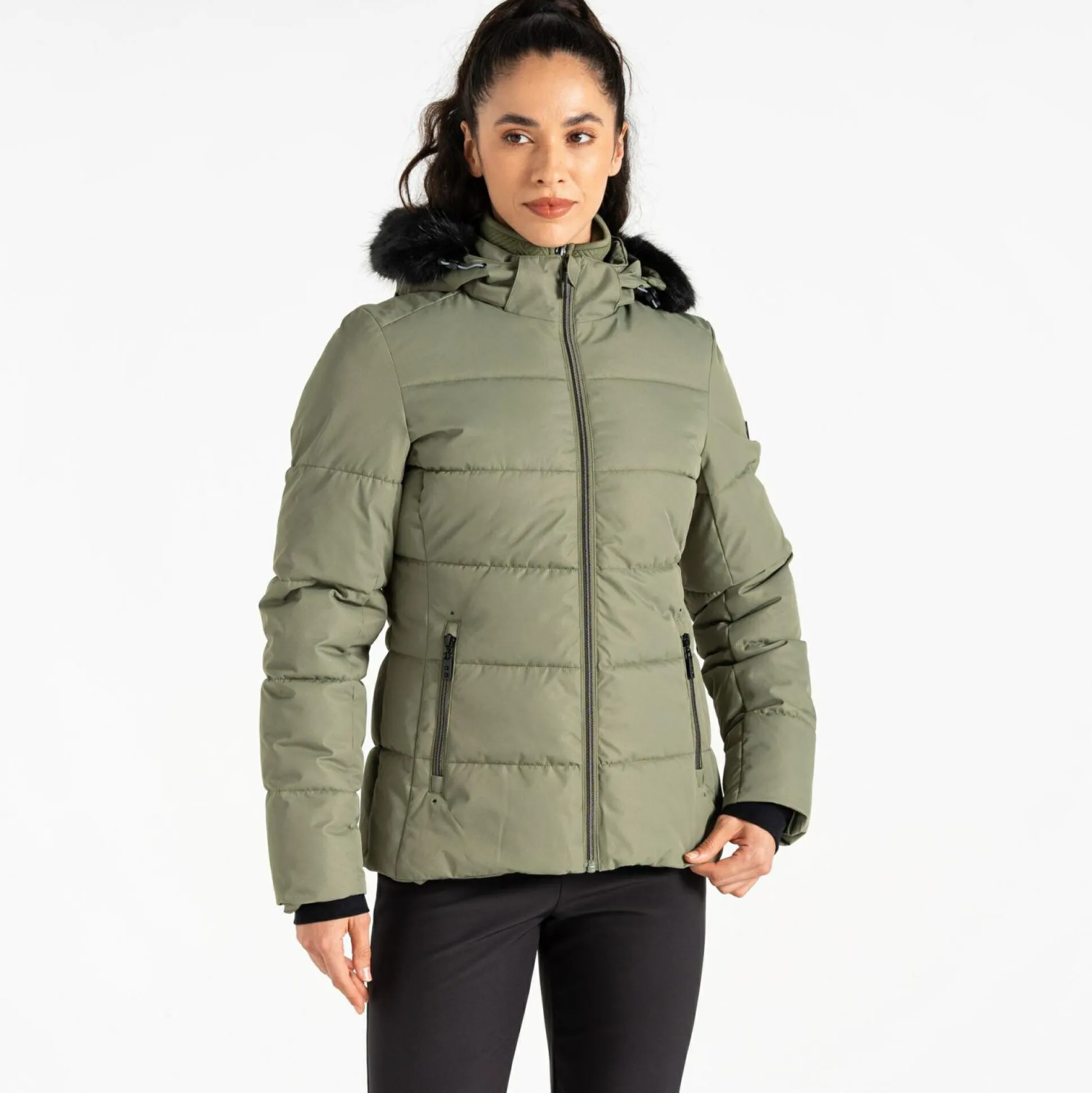 Dare 2b - Women's Glamourize V Baffled Ski Jacket | Olivine Green