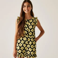 Girls Orla Kiely Playsuit | Spinning Flower Black