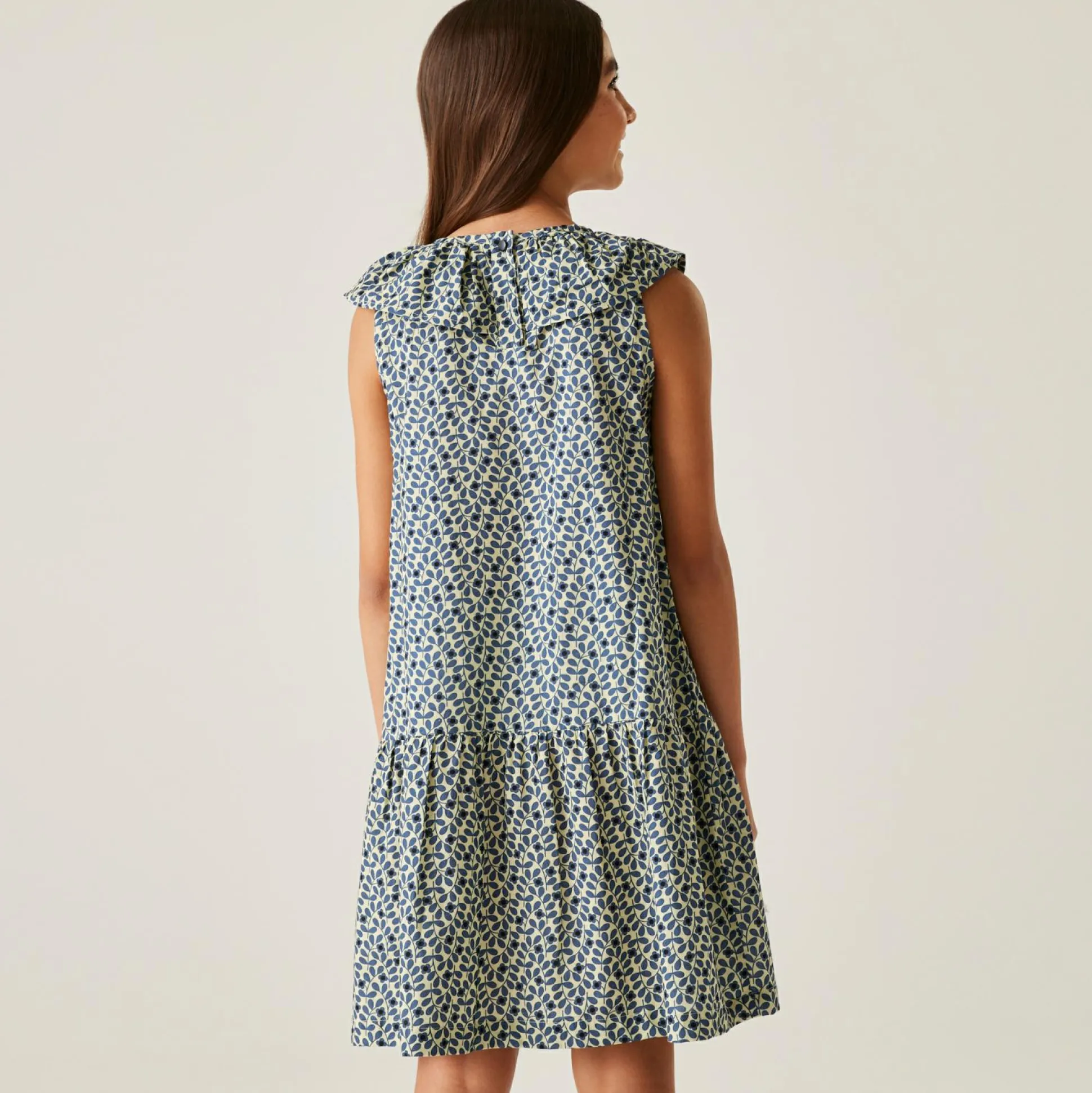 Girls Orla Kiely Sleeveless Dress | Jasmine Flower Blue