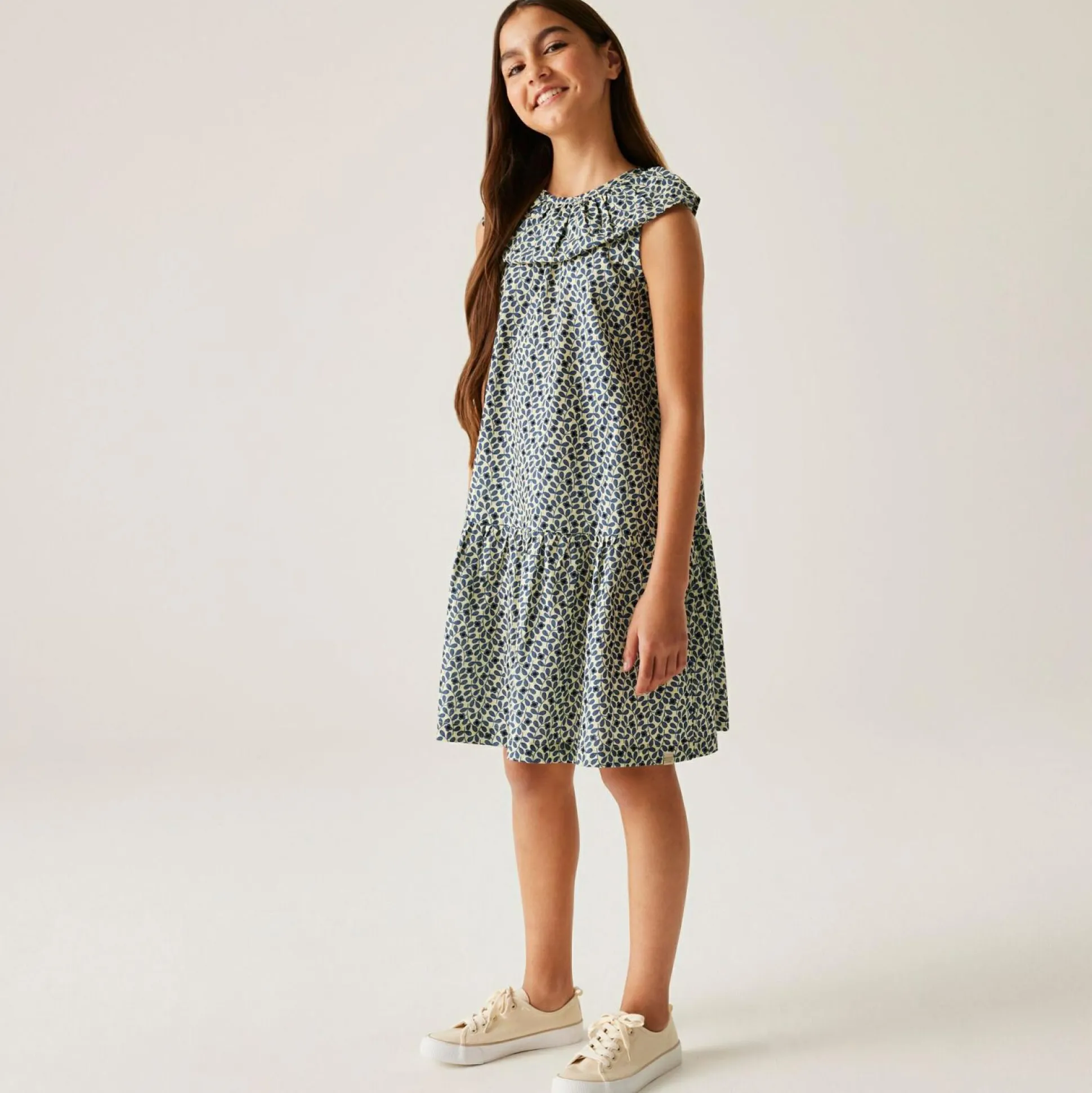 Girls Orla Kiely Sleeveless Dress | Jasmine Flower Blue