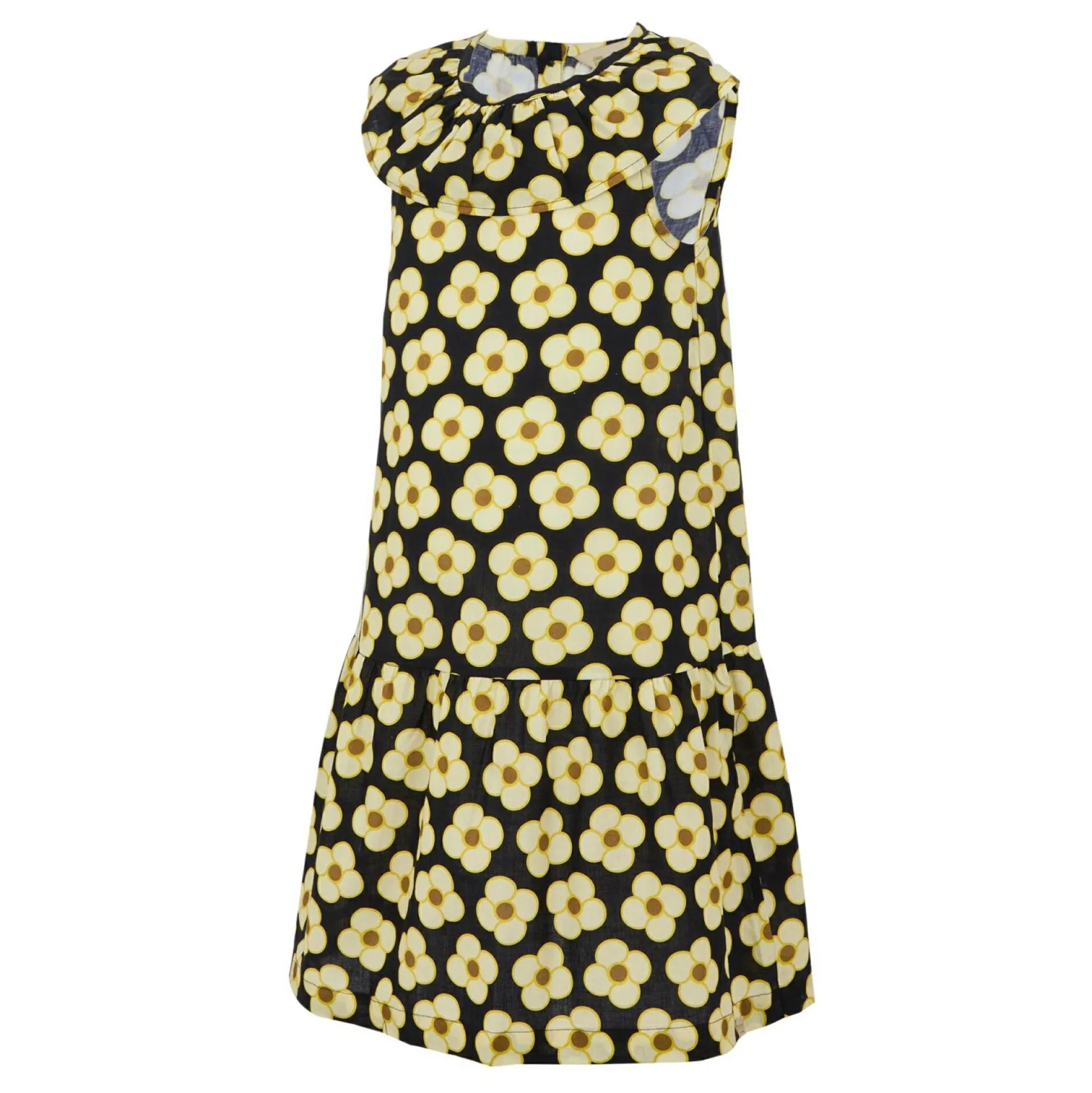 Girls Orla Kiely Sleeveless Dress | Spinning Flower Black