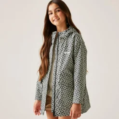 Girls Orla Kiely Swing Waterproof Jacket | Jasmine Flower Black