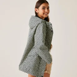 Girls Orla Kiely Swing Waterproof Jacket | Jasmine Flower Black