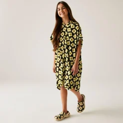 Girls Orla Kiely Towelling Robe | Spinning Flower Black