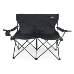 Isla Double Camping Chair with Storage Bag | Black Seal Grey