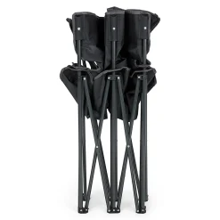 Isla Double Camping Chair with Storage Bag | Black Seal Grey