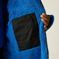 Junior Waterproof Changing Robe | Black Oxford Blue