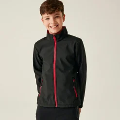 Kids' Ablaze 2-Layer Softshell | Black Classic Red