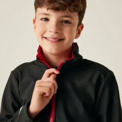 Kids' Ablaze 2-Layer Softshell | Black Classic Red
