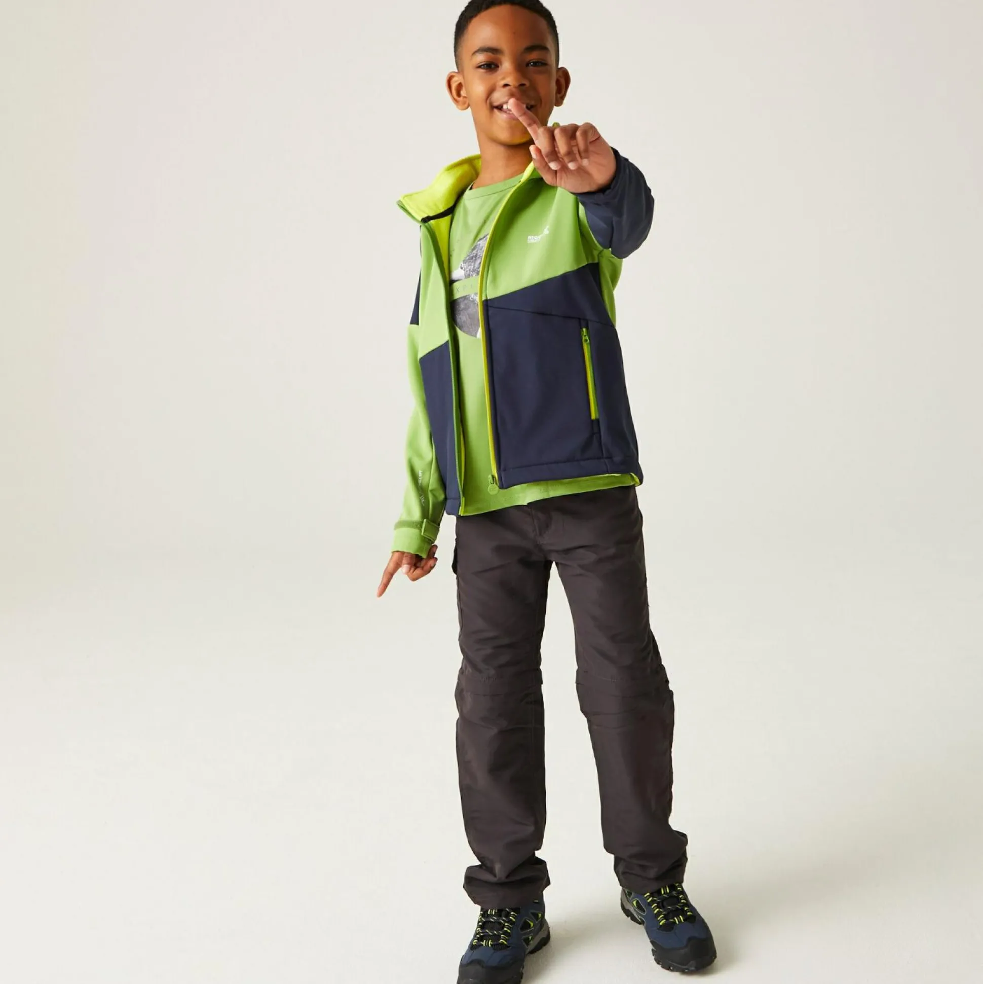 Kids' Acidity VII Softshell Jacket | Piquant Green Navy