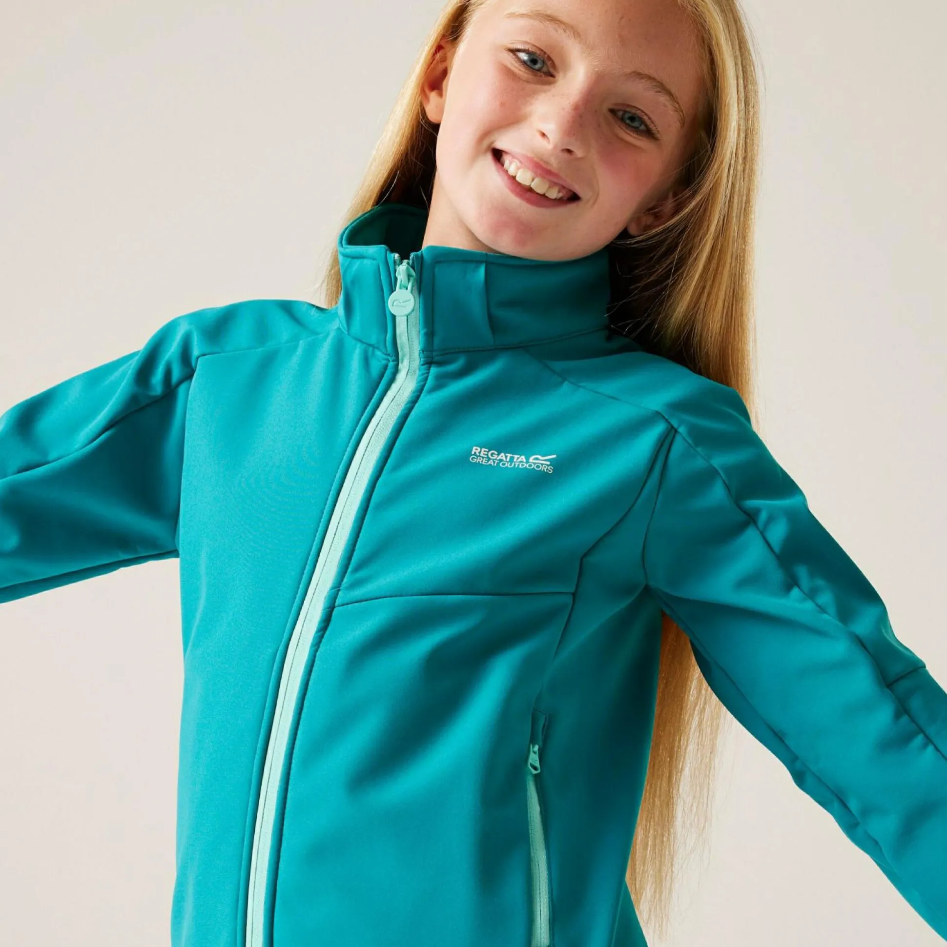 Kids' Acidity VIII Softshell Jacket | Exotic Plume Aruba Blue