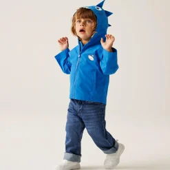 Kids' Animal Print Waterproof Jacket | Bubbles The Shark Hawaiian Blue