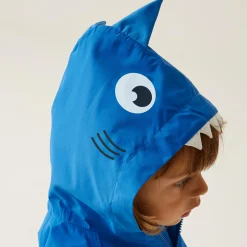 Kids' Animal Print Waterproof Jacket | Bubbles The Shark Hawaiian Blue