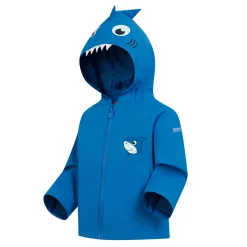 Kids' Animal Print Waterproof Jacket | Bubbles The Shark Hawaiian Blue