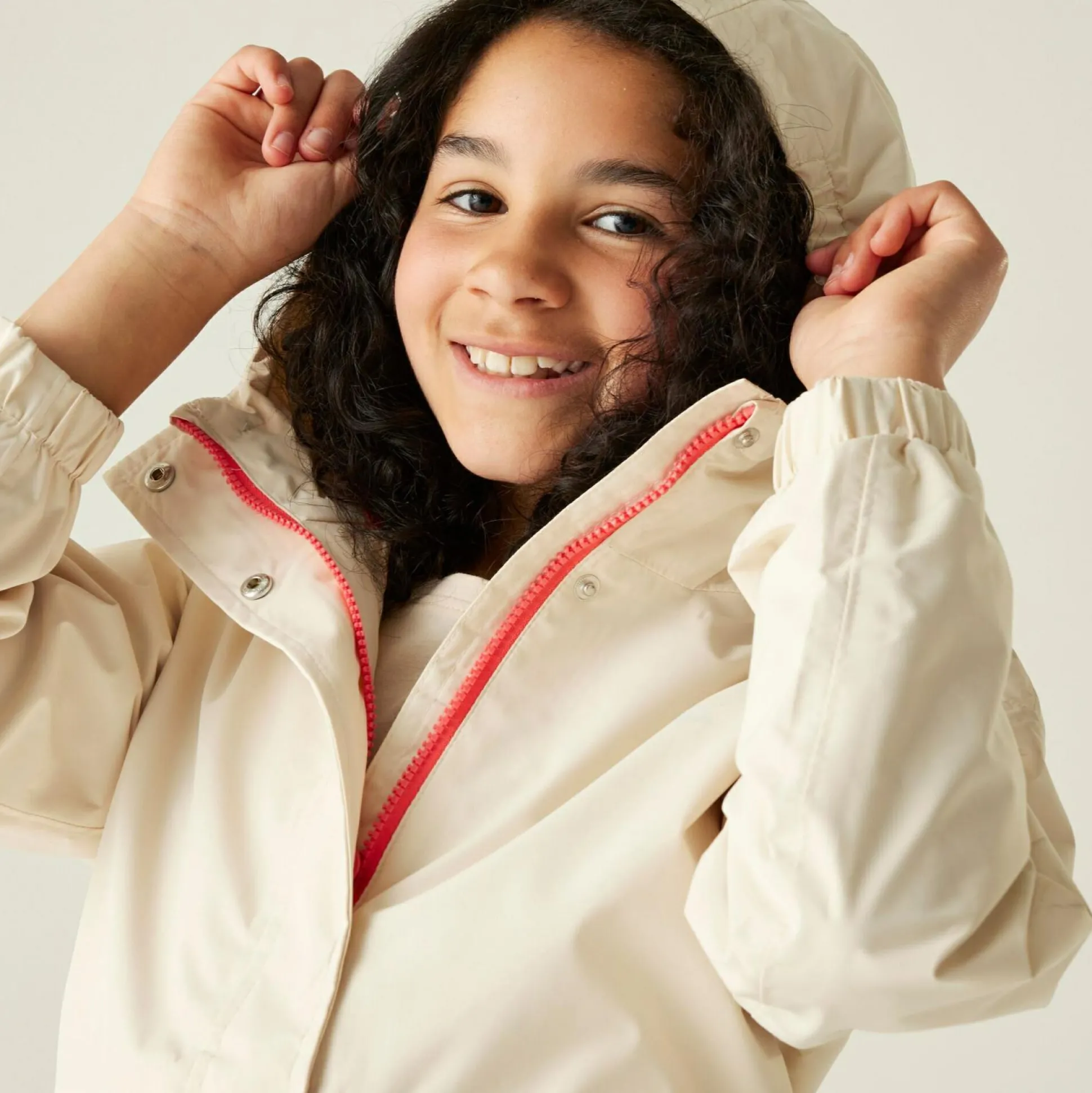 Kids' Ballina Waterpoof Jacket | Light Vanilla Peach Bloomn White Stripe