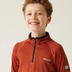 Kids' Berley Half Zip Top | Red Ochre Black
