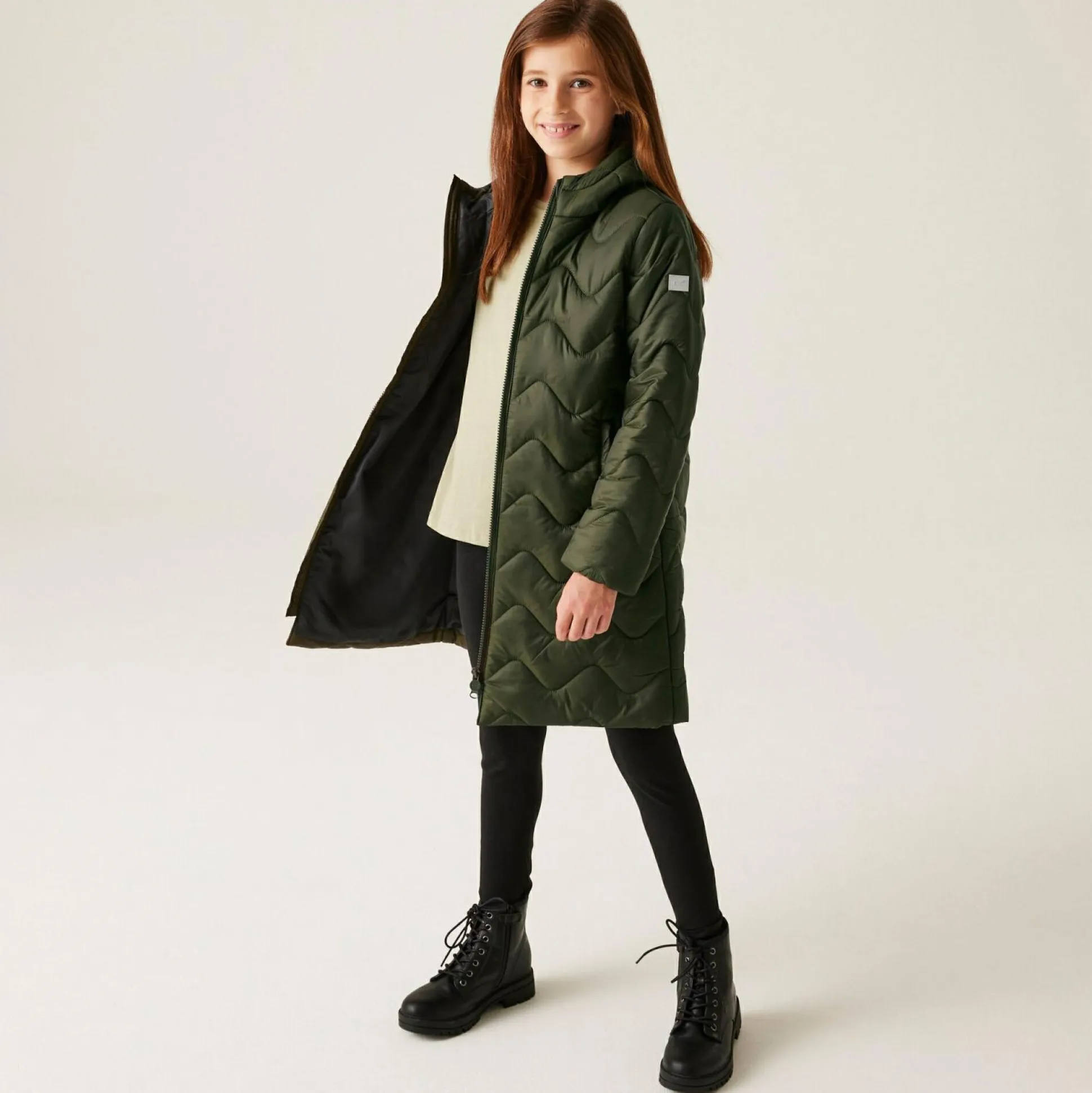 Kids' Cambrie Quilted Jackets | Dark Khaki Black