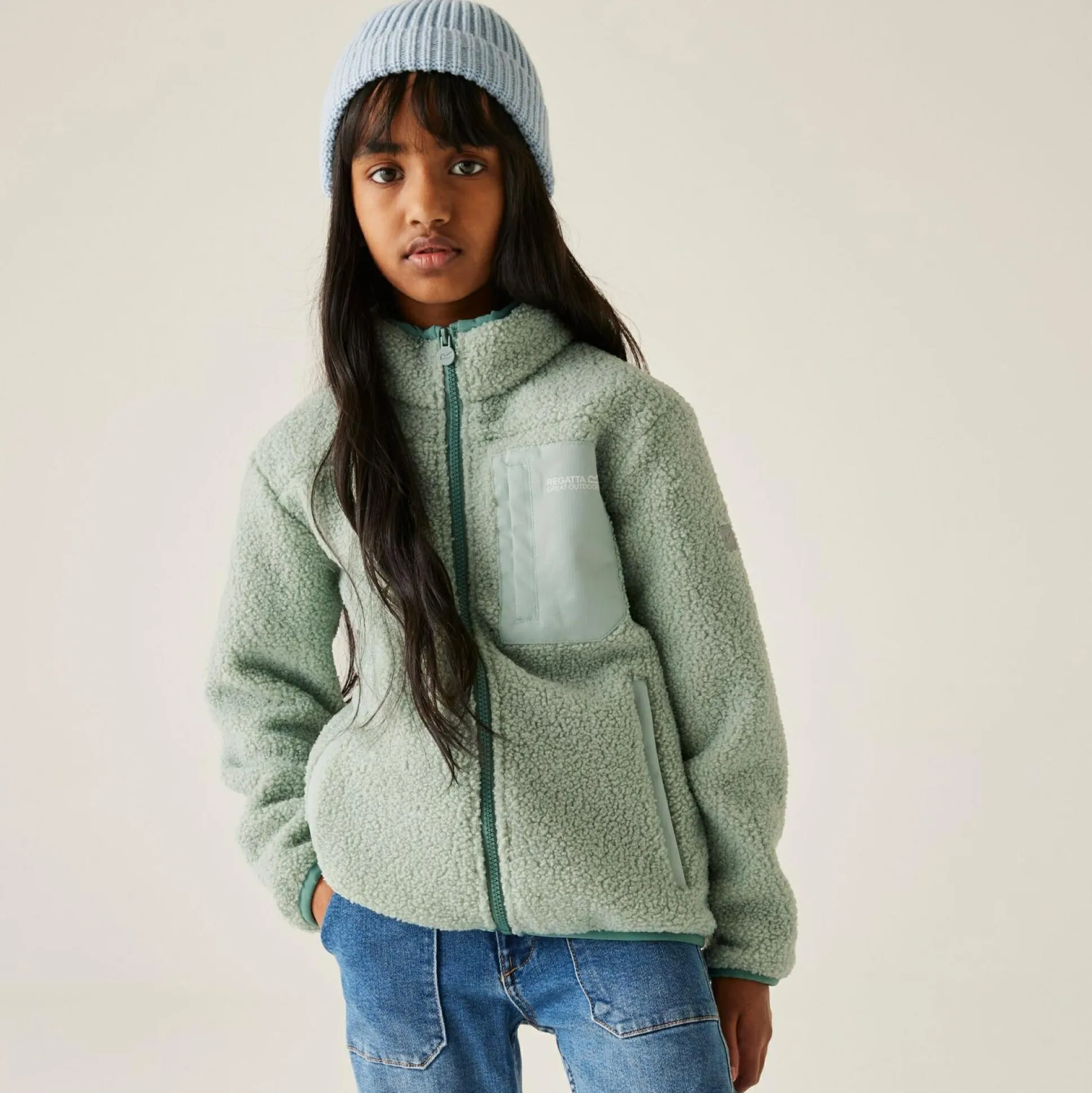 Kids' Frankie Warm Full Zip Fleece | Green Haze