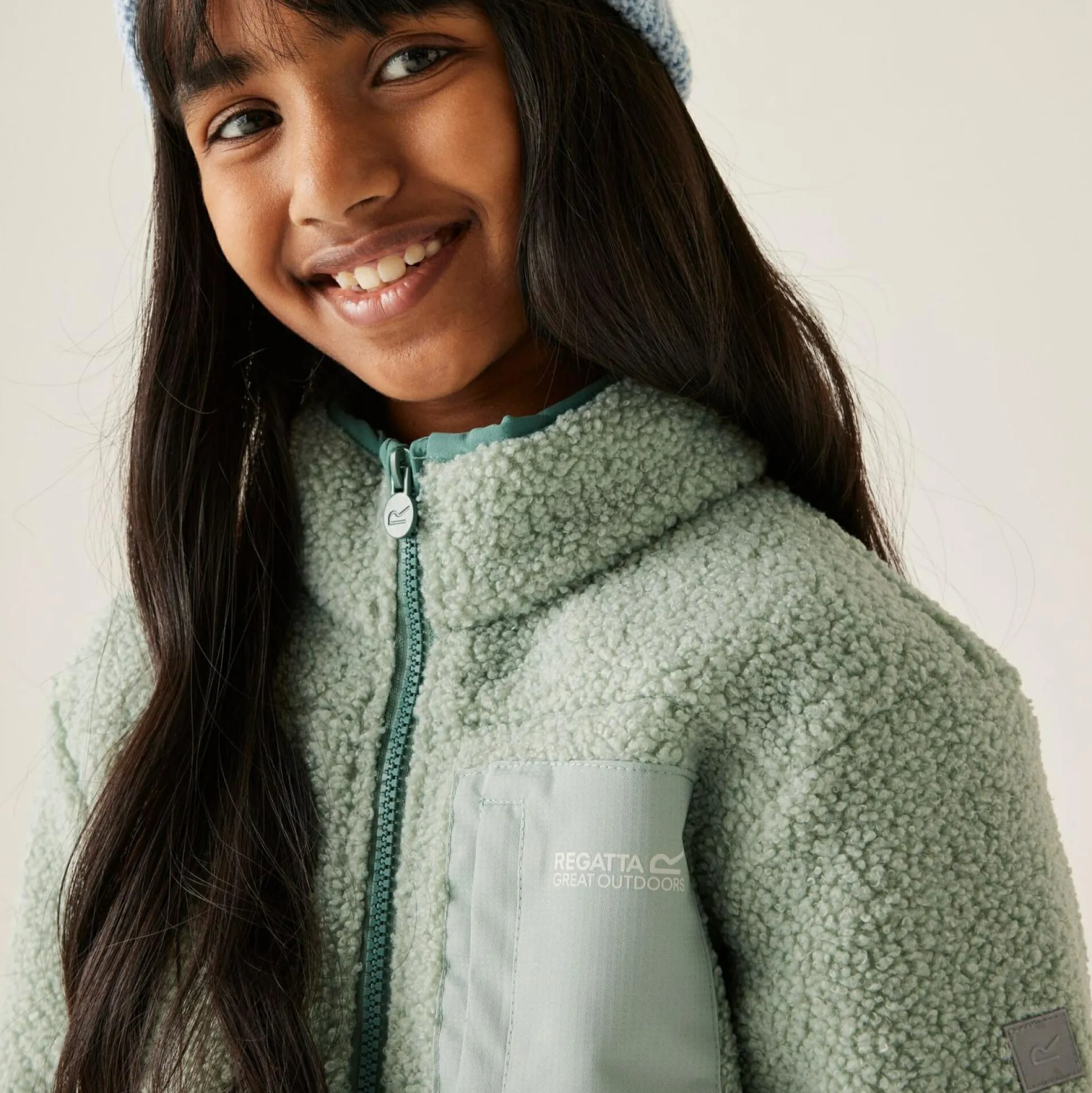 Kids' Frankie Warm Full Zip Fleece | Green Haze