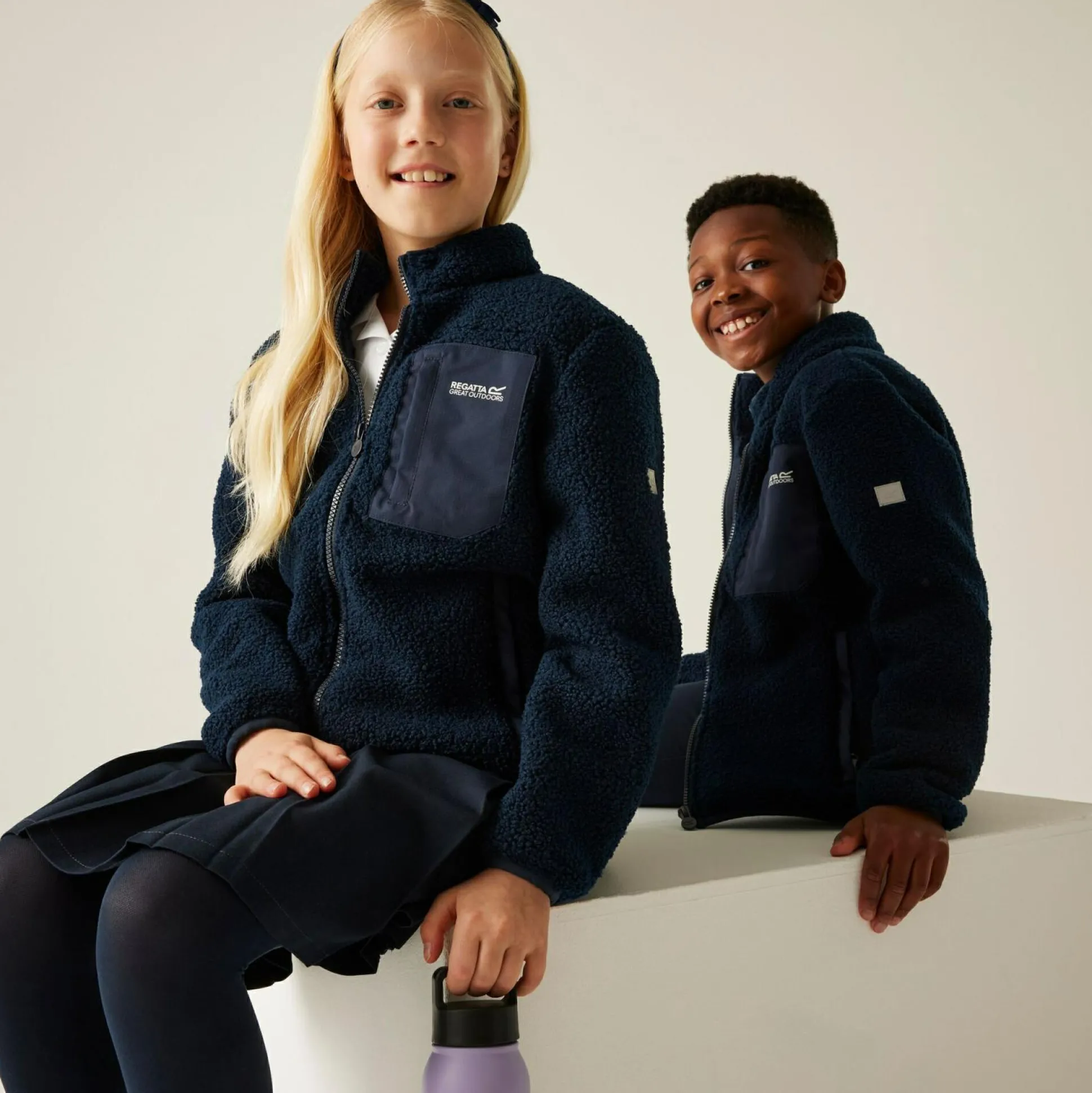 Kids' Frankie Warm Full Zip Fleece | Navy Blue
