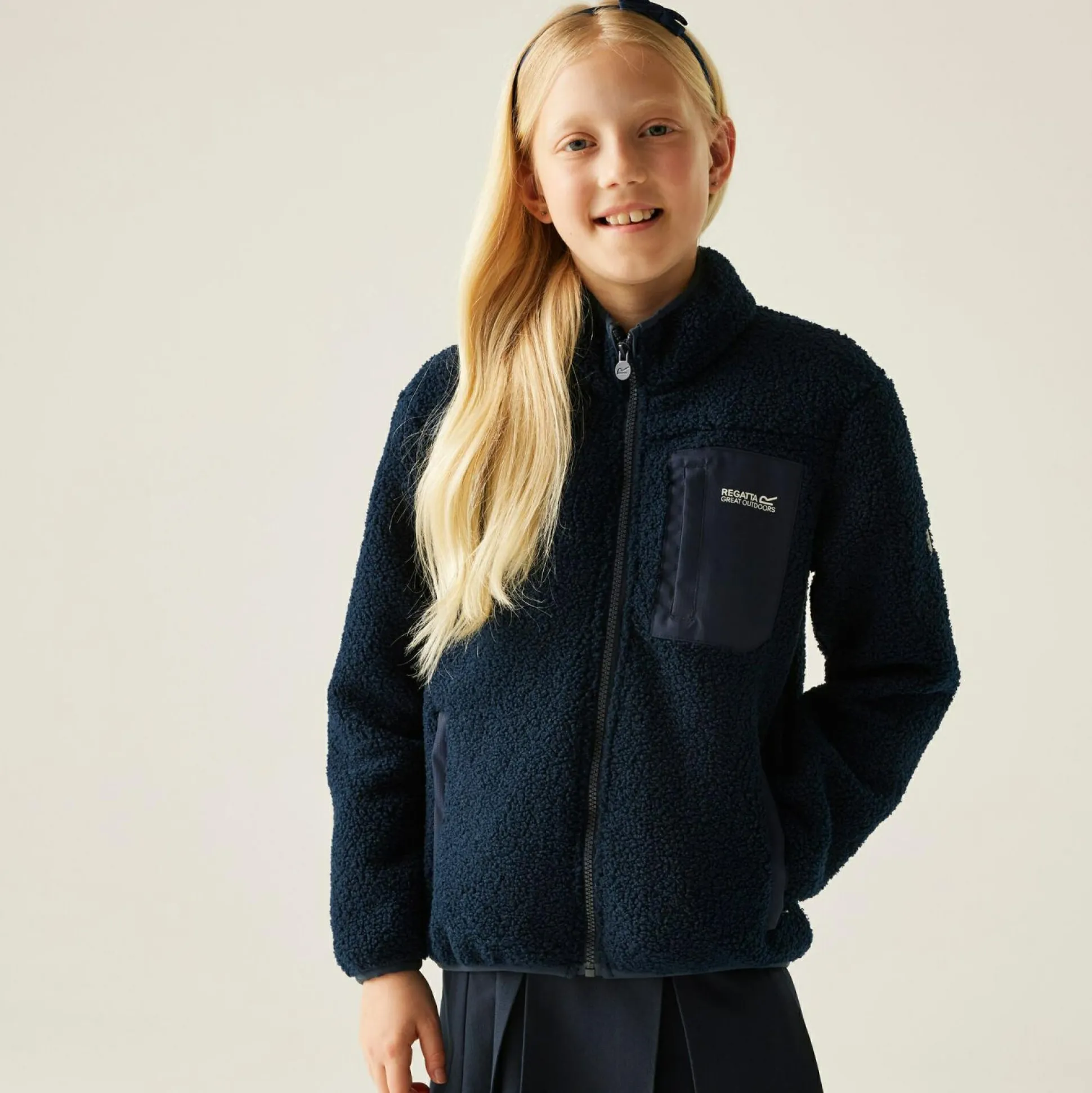 Kids' Frankie Warm Full Zip Fleece | Navy Blue