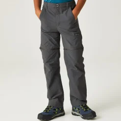 Kids' Highton Stretch Zip Off Walking Trousers | Seal Grey