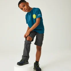 Kids' Highton Stretch Zip Off Walking Trousers | Seal Grey