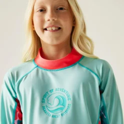 Kids' Hoku II Swim Top | Aruba Blue Peach Bloom Tropical Leaf