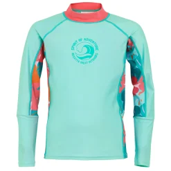 Kids' Hoku II Swim Top | Aruba Blue Peach Bloom Tropical Leaf