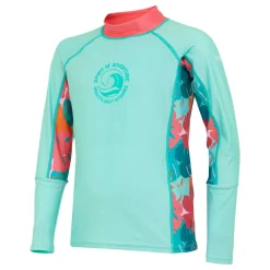 Kids' Hoku II Swim Top | Aruba Blue Peach Bloom Tropical Leaf