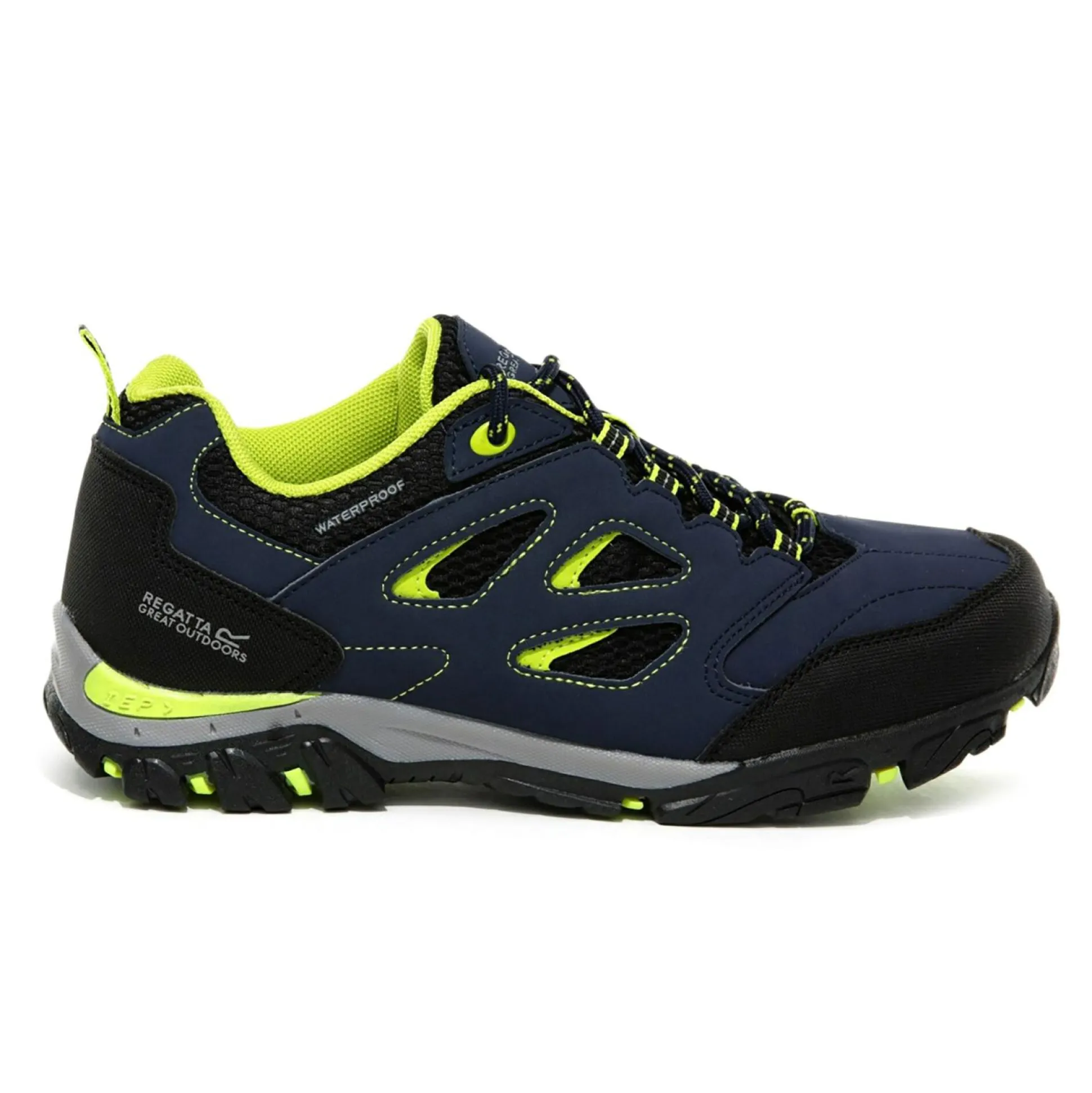 Kids' Holcombe Waterproof Low Walking Shoes | Navy Blazer Lime Punch