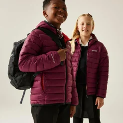 Kids' Hooded Marizion Baffled Jacket | Dark Pimento