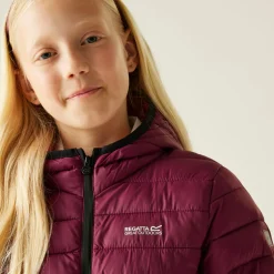 Kids' Hooded Marizion Baffled Jacket | Dark Pimento