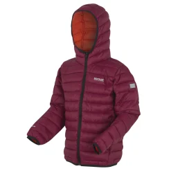 Kids' Hooded Marizion Baffled Jacket | Dark Pimento