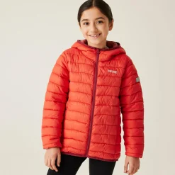 Kids' Hooded Marizion Baffled Jacket | Red Sky Mineral Red