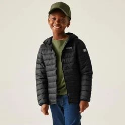 Kids' Hooded Marizion Baffled Jacket | Black