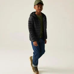 Kids' Hooded Marizion Baffled Jacket | Black