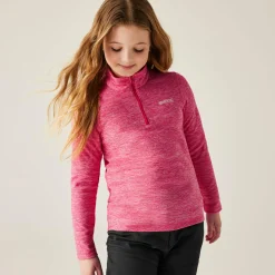 Kids' Hot Shot Marl Half Zip Fleece | Pink