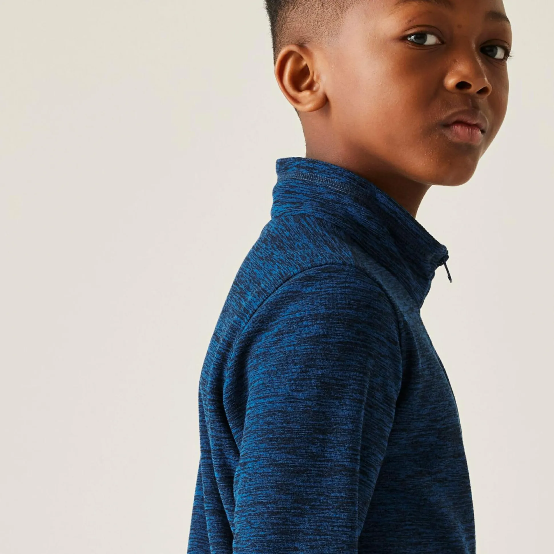 Kids' Hot Shot Marl Half Zip Fleece | Blue