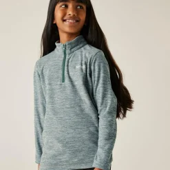 Kids' Hot Shot Marl Half Zip Fleece | Green