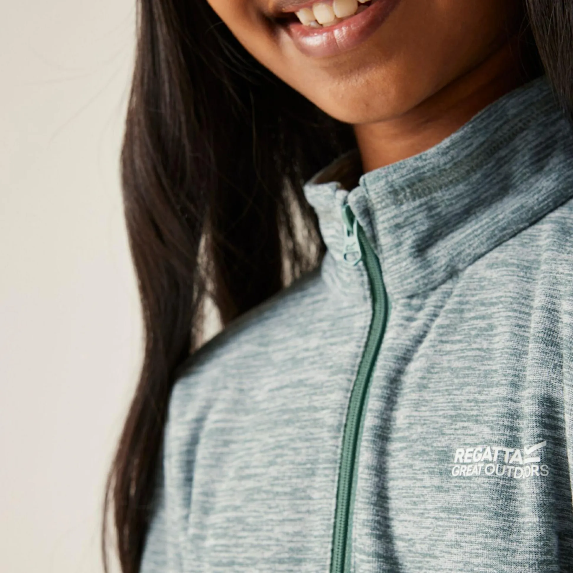 Kids' Hot Shot Marl Half Zip Fleece | Green