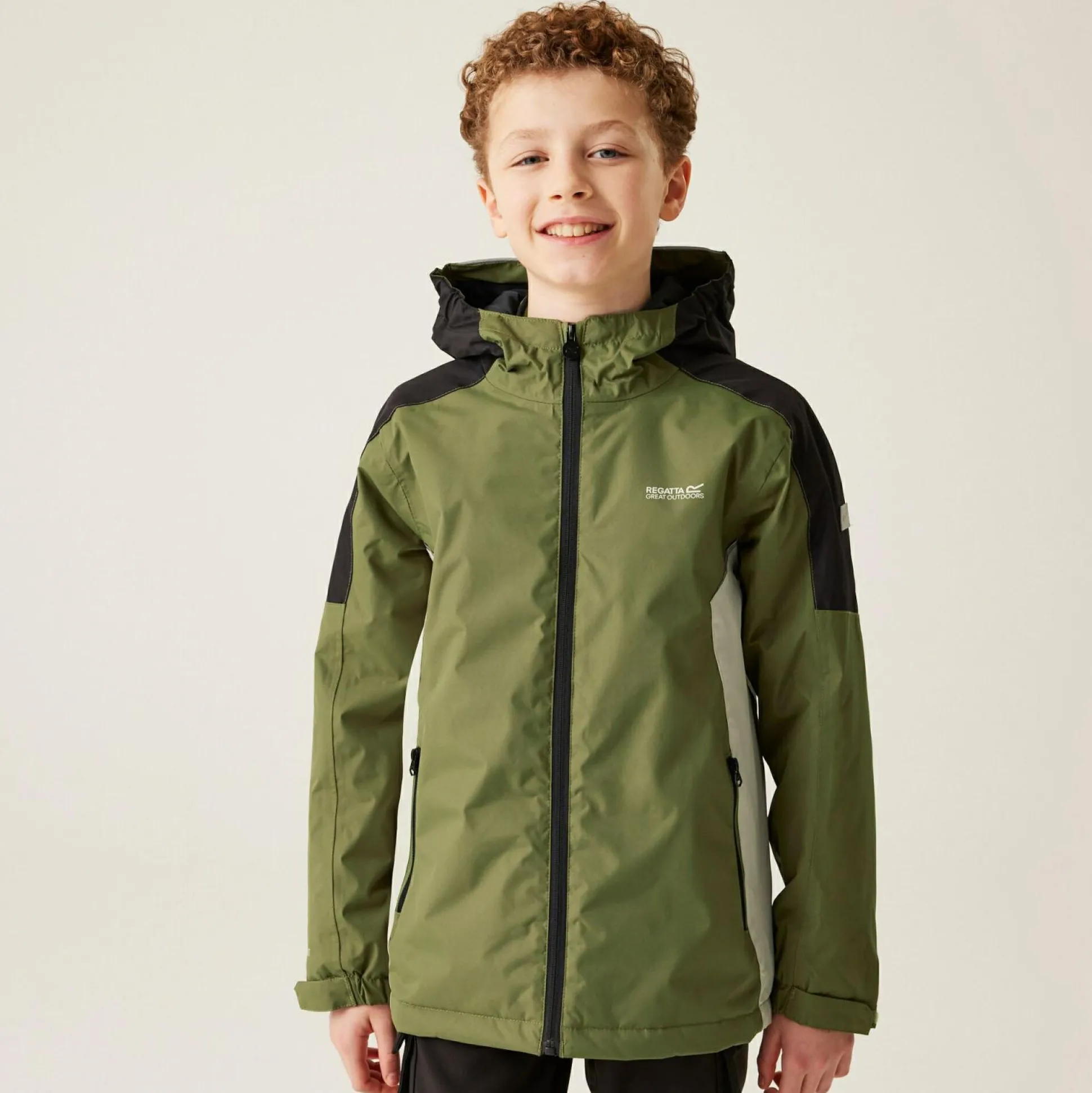 Kids' Hurdle V Waterproof Jacket | Nephrite Green Black Abbey Stone