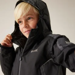 Kids' Hurdle V Waterproof Jacket | Black Seal Grey