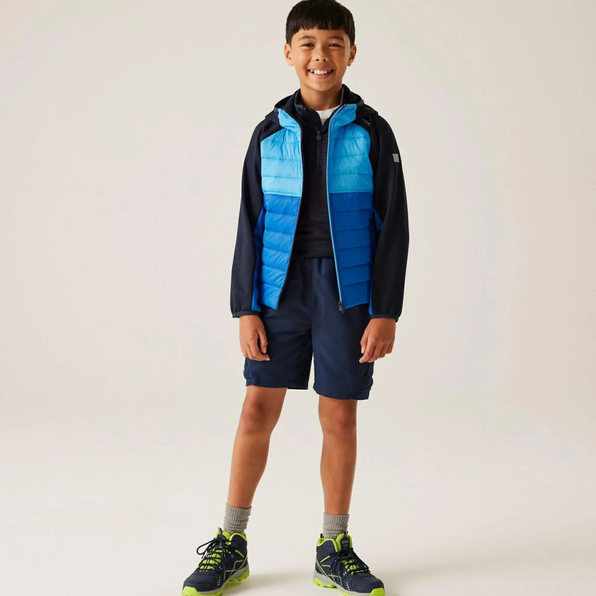 Kids' Kielder IX Hybrid Jacket | Olympian Blue Elysium Blue Navy Tango Tangerine