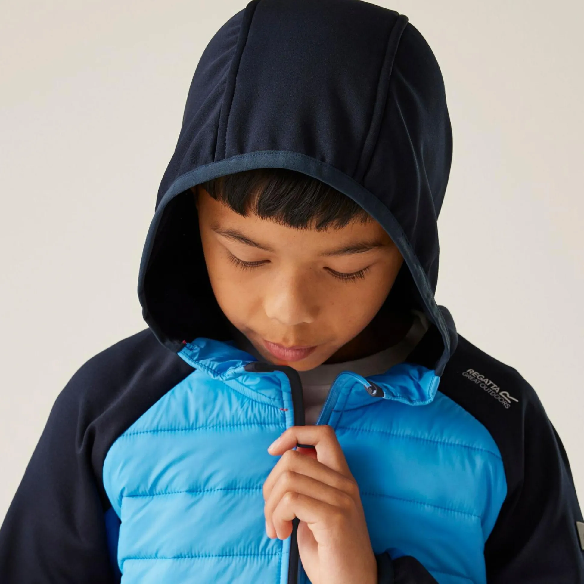 Kids' Kielder IX Hybrid Jacket | Olympian Blue Elysium Blue Navy Tango Tangerine